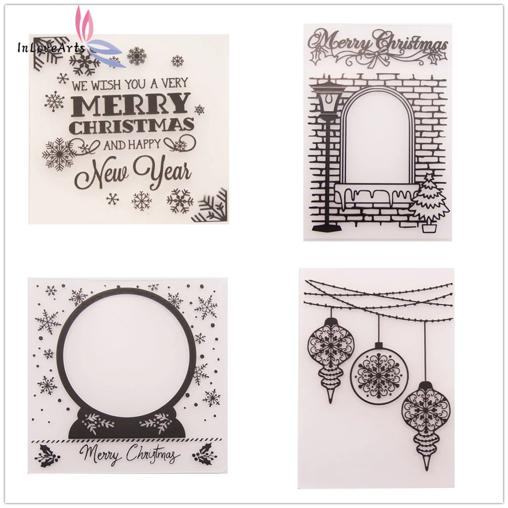 Merry Christmas Plastic Embossing Folders Board DIY Scrapbooking Paper