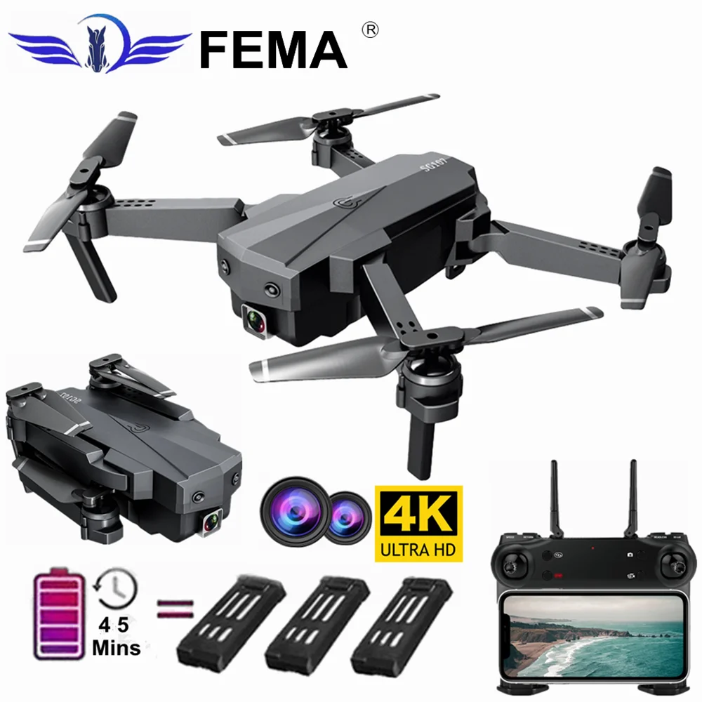 

FEMA SG107 Mini Drone with 4K Wifi FPV Dual Camera Quadcopter Optical Flow RC Dron Gesture Control RC Helicopter Toys VS E58 E68