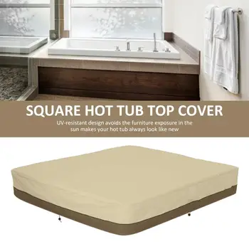 

Outdoor Courtyard SPA Bathtub Swimming Pool Dust Cover Square Hot Tub Cover Waterproof Canopy Daily Cover