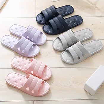 

Women Summer Solid Slippers Simple Home Slides Leisure Couple Slippers Big Size Beach Slippers Bathroom Slippers Flip-Flops
