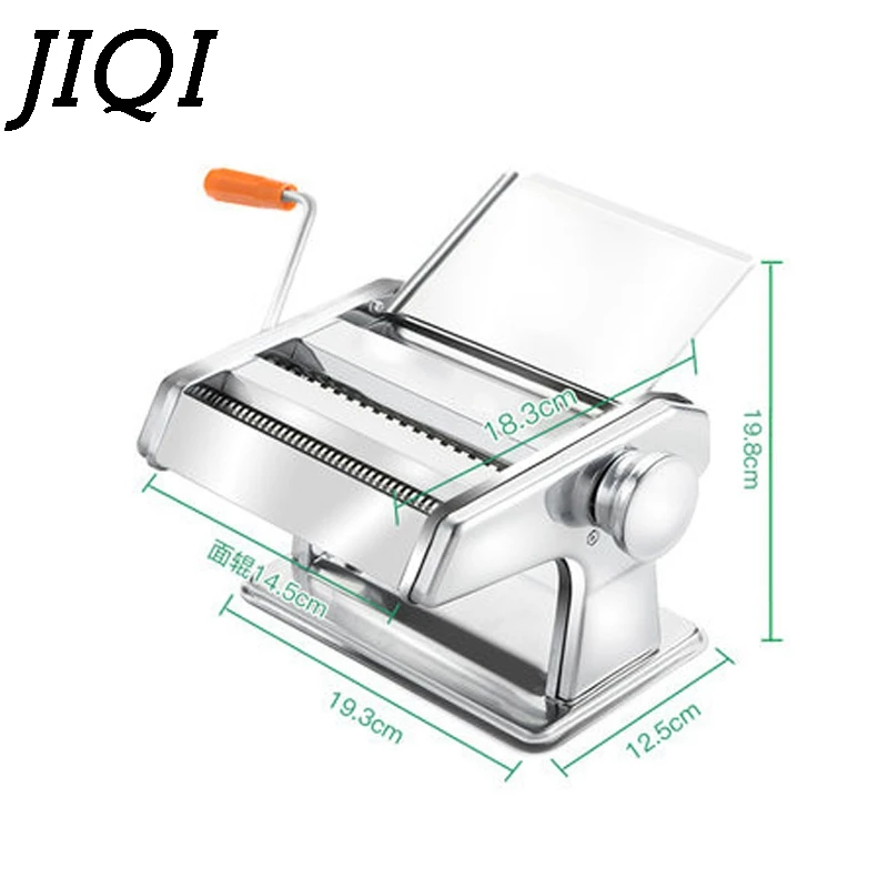 

JIQI Stainless Steel Pasta Electric Manual Dual Use Noodle Maker Handmade Spaghetti Noodles Press Machine Roller Dough Cutter