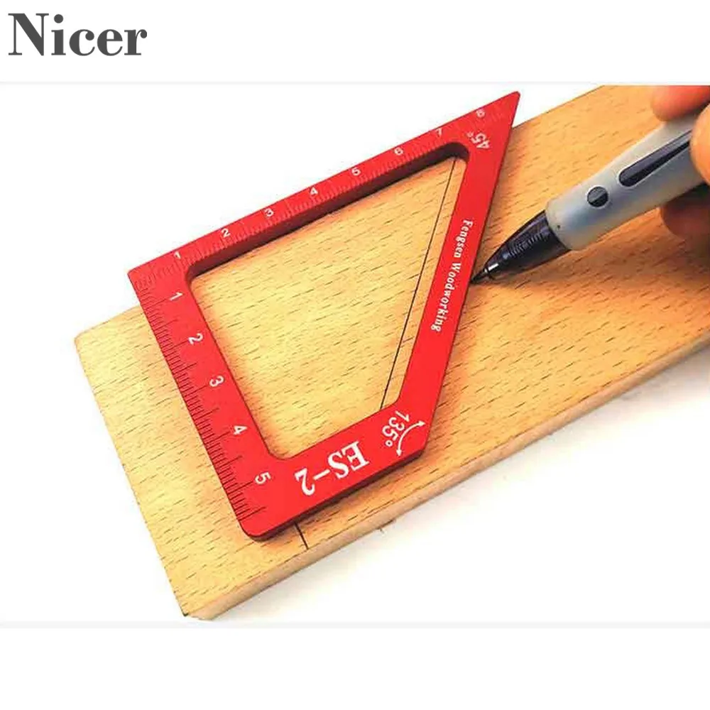 

ES-2 Woodworking Ruler 90 Degree Square 45 Degree Angle Ruler Woodworking Scribe Mark Line T-Type Ruler Measure Tools For Wood