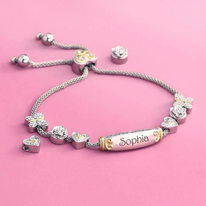 

Personalized adjustable name bracelet gift for women young girl high quality birthday gift choice