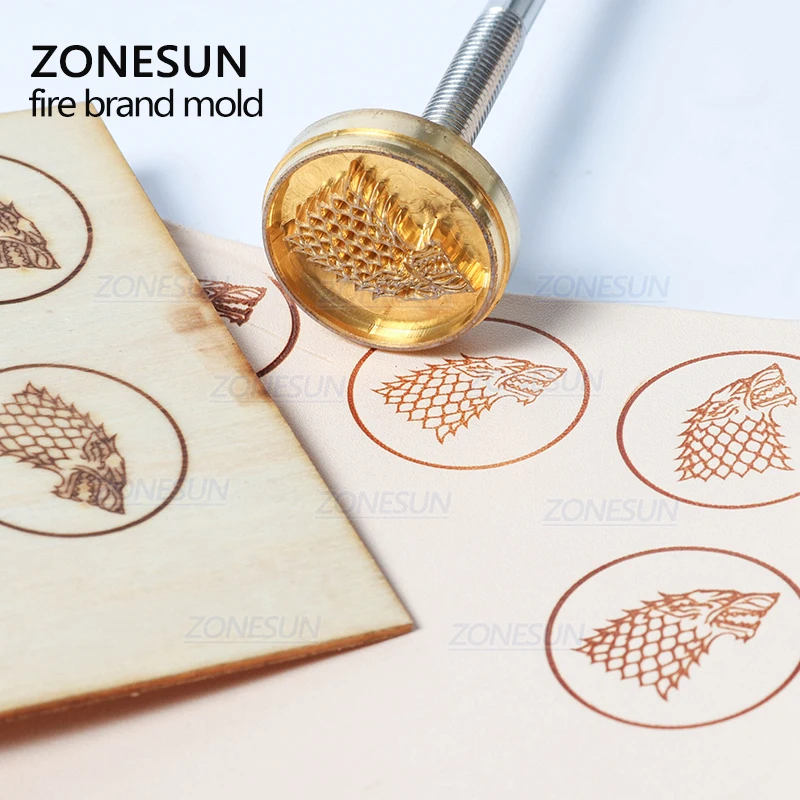 ZONESUN Подгонянный металлический штамп железо для еды торт печенье логотип дерево кожа сжигание пресс-штамп, железо латунь плесень сжигание ручка