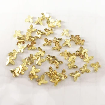 

50Pcs/Lot 3D Metal Butterfly Nail Art Decoration Rose Gold/Silver/Black Ultra-thin FlakeJewelry Nail Manicure Accessories