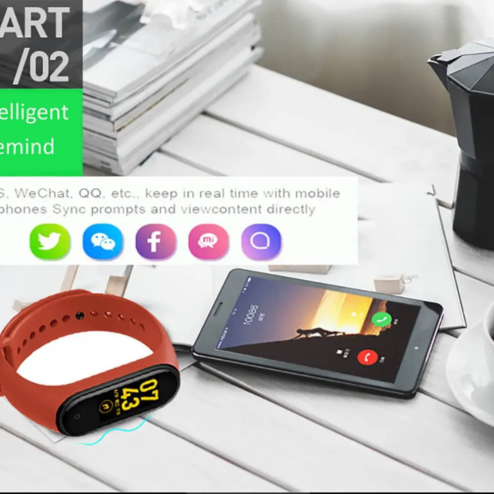 M4 Smart Band Fitness Tracker Watch Sport Bracelet Heart Rate Smartband Monitor Health Wristband Fitness Tracker Hot
