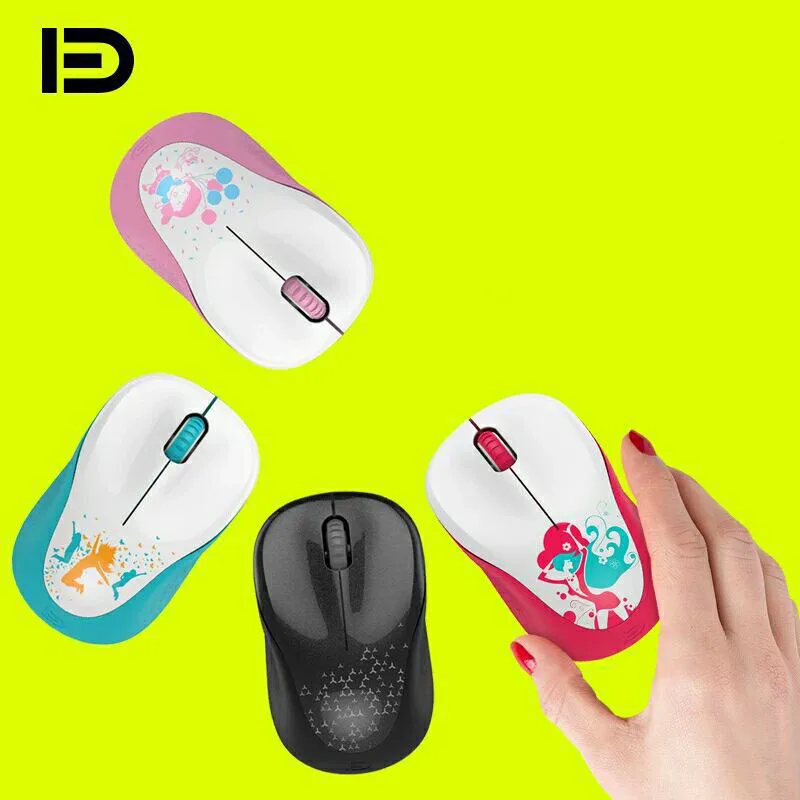 Милая мультяшная оптическая беспроводная компьютерная мышь 1600 DPI USB 2 4G приемник