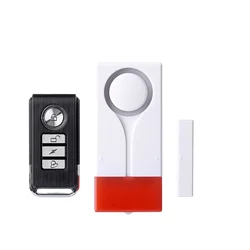 Détecteur magnétique de porte et fenêtre 433MHz, sonnette de sécurité domestique, système d'alarme sans fil avec télécommande, clignotant rouge 
