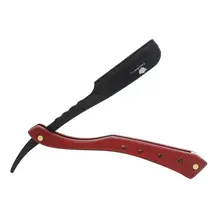 Ретро складная бритва из нержавеющей стали для бритья лица деревянная ручка ножа двухстороннее лезвие бритва для бритья лица волос нож для бритья