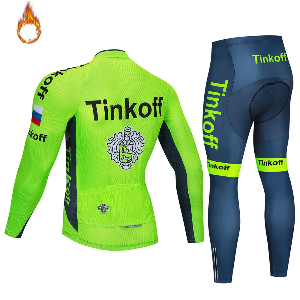 Зимняя Saxo bank Tinkoff термальная флисовая велосипедная майка Ropa Ciclismo MTB с длинным рукавом, сохраняющая тепло, велосипедная одежда