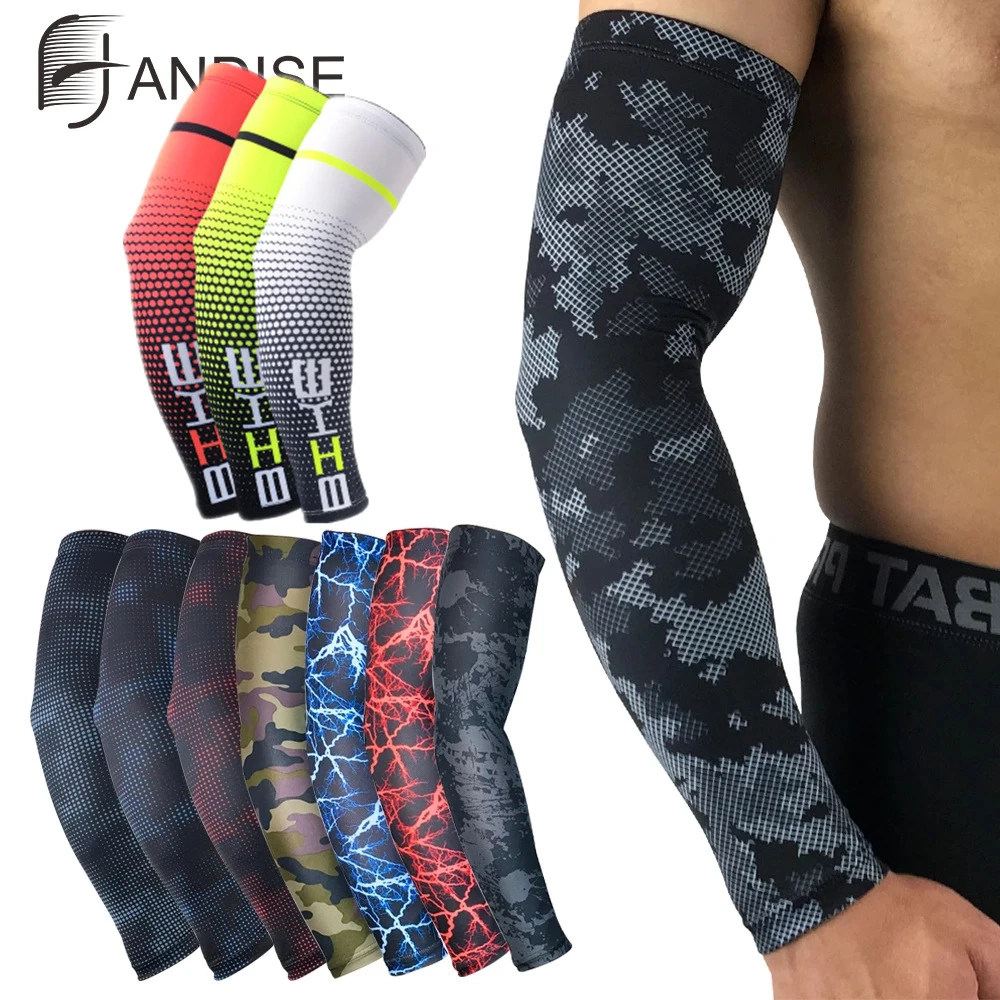 Arm Sleeves Rainbow Colored Mens Sun UV Protection Sleeves Arm Warmers Cool Long Set Covers 