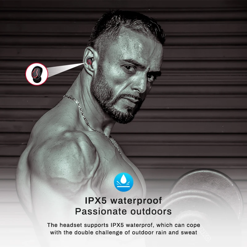 

HBQ Q66 Wireless V5.0 Mic 6000mAh Charge Case Fingerprint Touch Bluetooth Earphone HD Stereo Headphone Waterproof Headset