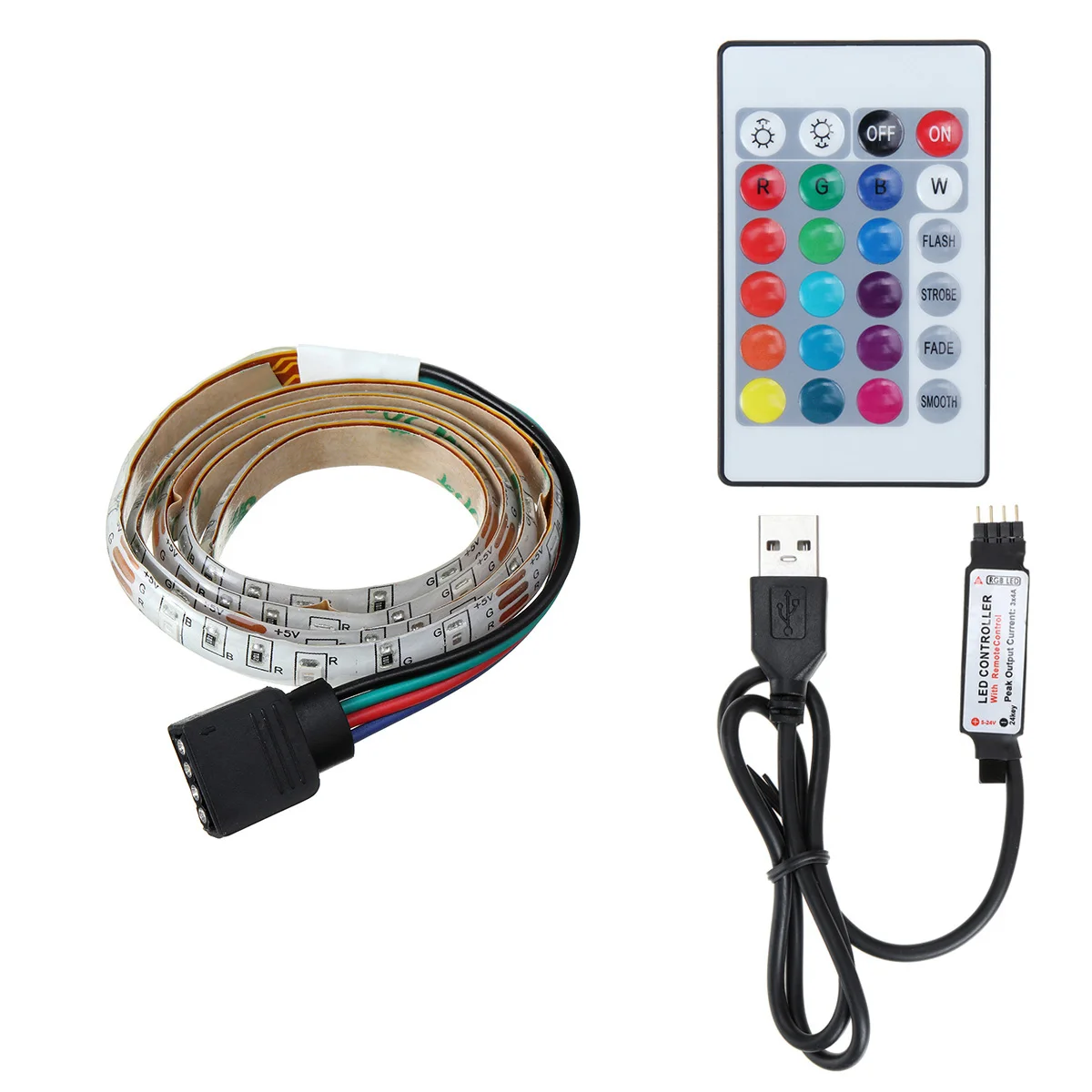 5V USB питание 2835 Многоцветный комплект IP65 Водонепроницаемый светодиодный светильник s RGB Изменение цвета пульт дистанционного управления гибкий светильник