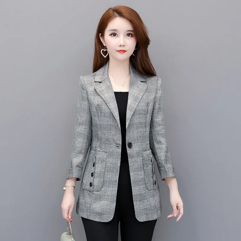 

Autumn Fashion New Style Simplicity Glorious Pattern Elegant Suit Jacket 2019 Korean-style Suit Collar One-Button Tops