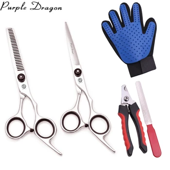 

Grooming Kit 6.0" 6.5" Japan Stainless Purple Dragon Dog Grooming Scissors Straight Scissors Thinning Shears Pet Scissors Z1001