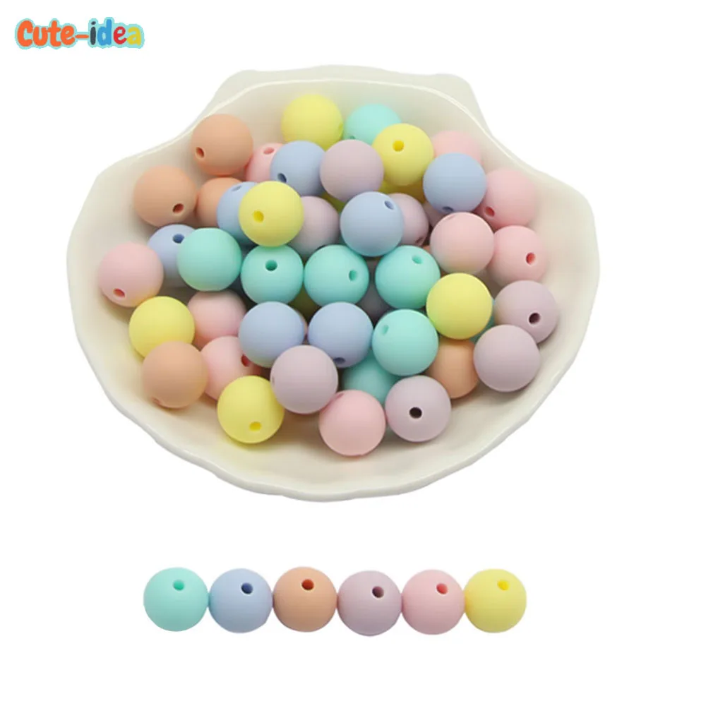 

Cute-idea 9mm 300pcs Silicone Beads Pearl Food Grade Baby Teething Beads DIY Nursing Bracelet Baby Teether Pacifier Necklaces