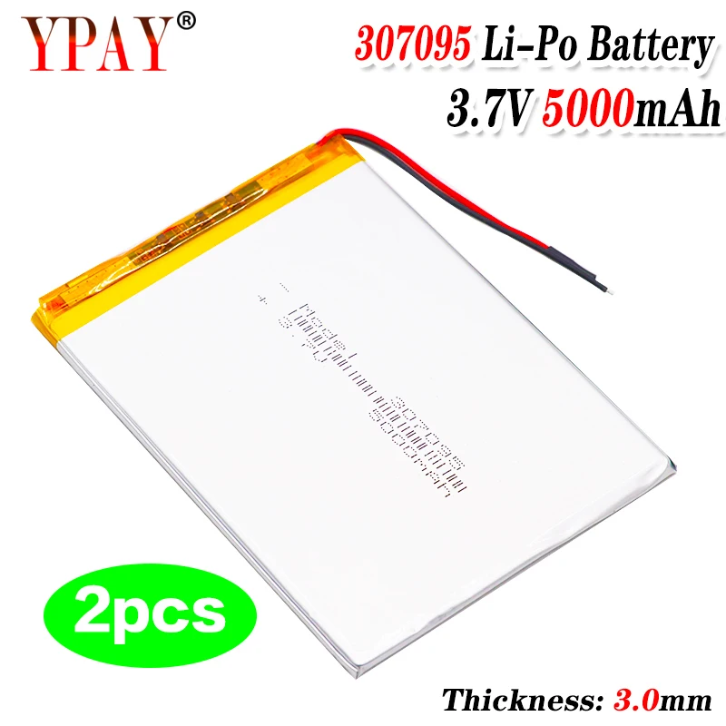 2шт 5000mah литий-ионный 307095 дюймовый планшетный ПК ICOO bateria 3 7 V полимерный литиевый