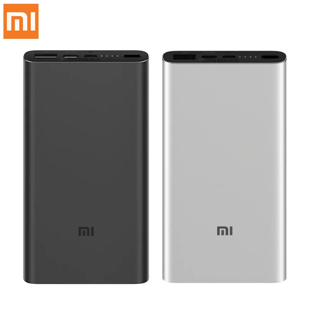 

Xiaomi Mi 10000mAh Power Bank 3 External Battery Pack Portable Charging Powerbank Two-way Quick Charge USB-C PLM12ZM For Phones