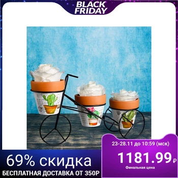 

A set of ceramic pots, 3 pcs, on a bicycle stand, pots 9 * 9cm 4528625