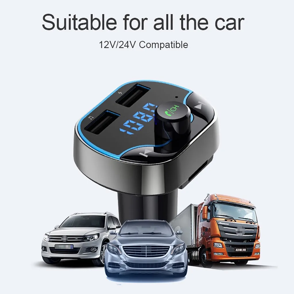 Автомобильное радио, зарядное устройство, беспроводное Bluetooth с двумя портами usb для зарядки MP3-плеера, громкой связи, зарядное устройство# BL30