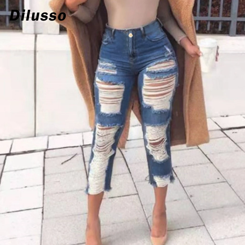 destroyed knee jeans