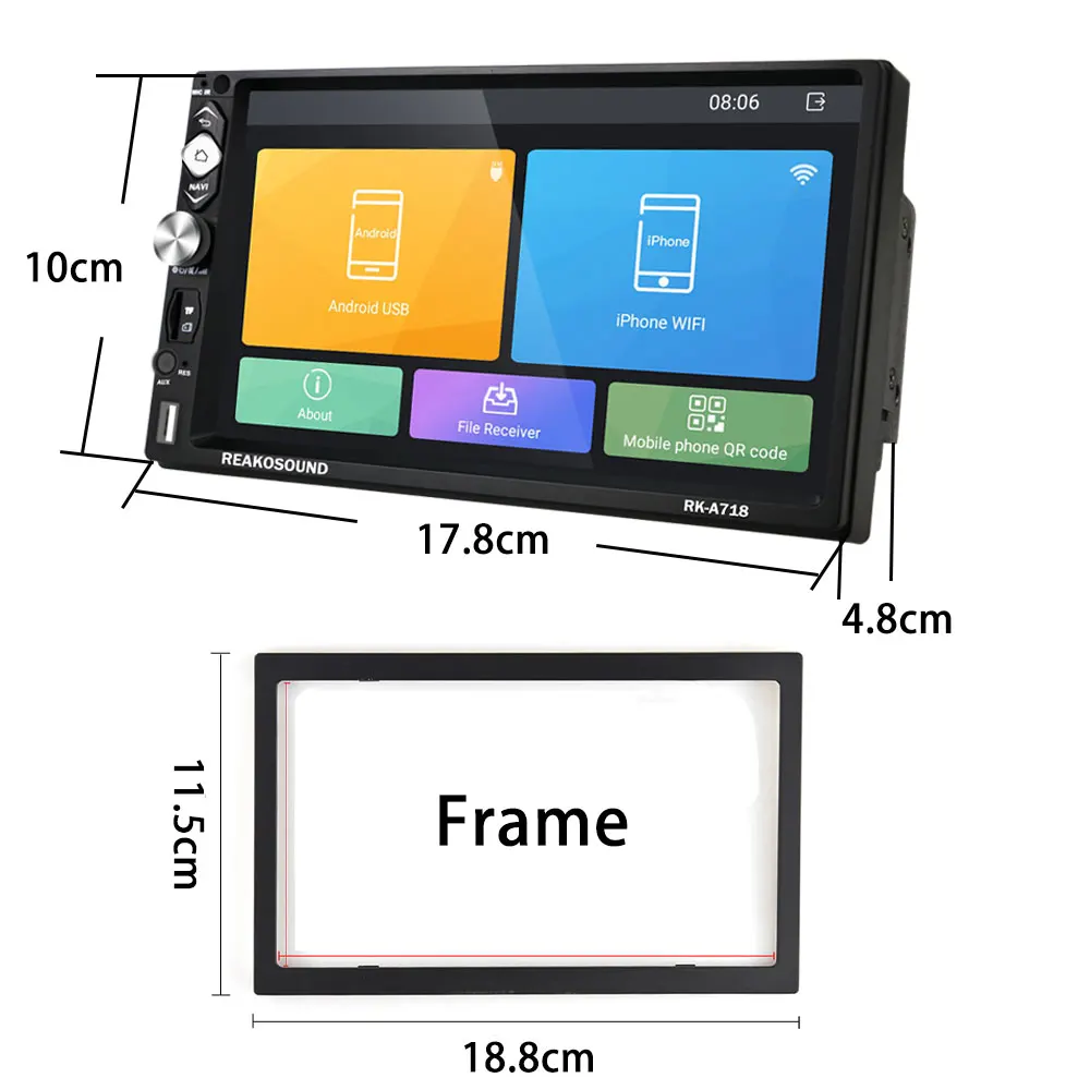  Podofo 2din Andriod 81 Auto Radio Multimedia Player GPS Bluetooth Wifi MirrorLink 7 ''Autoradio 2 D