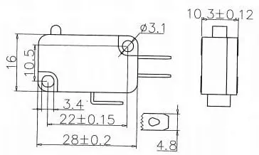 2 pinos sem micro switches 16a 250vac 5e4 KW7-0 ce certificado cqc