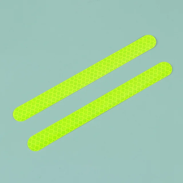 2PCS Car Stickers Rearview Mirror Reflective Strip Anti-collision Warning Stickers Exterior Reflex Tape Reflective Strip Fluorescent green