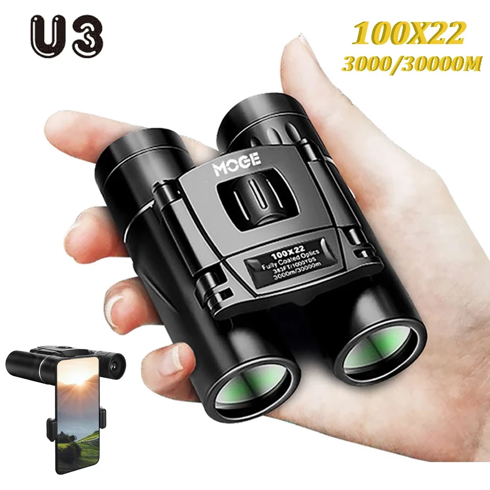 

100X22 Professional Binoculars 30000M High Power HD Portable Hunting Optical Telescope BAK4 Night Vision Binocular For Camping