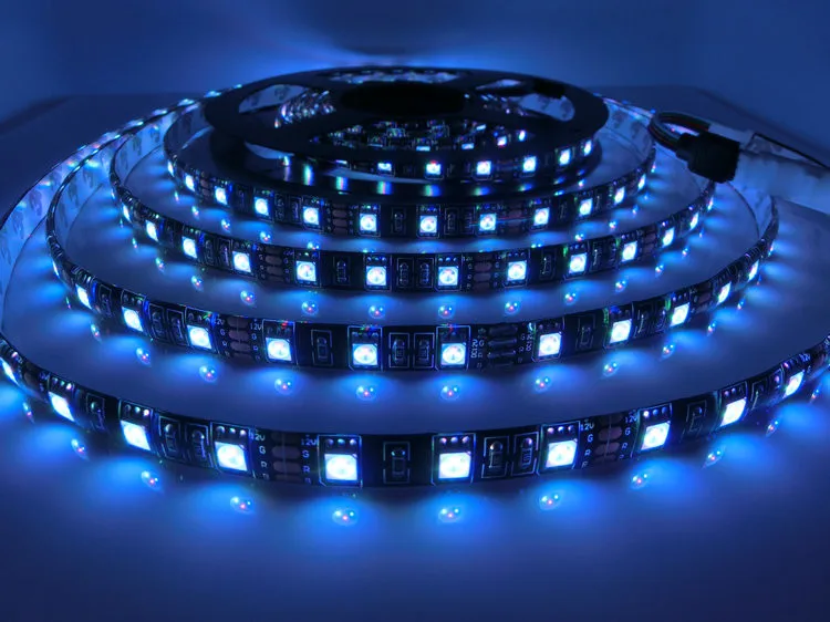 12 V Светодиодный светильник 5050 RGB Черный PCB DC 12 V 1M 2M 60 светодиодный/m PC водонепроницаемый гибкий светильник светодиодный лента декоративная лампа - Испускаемый цвет: Blue