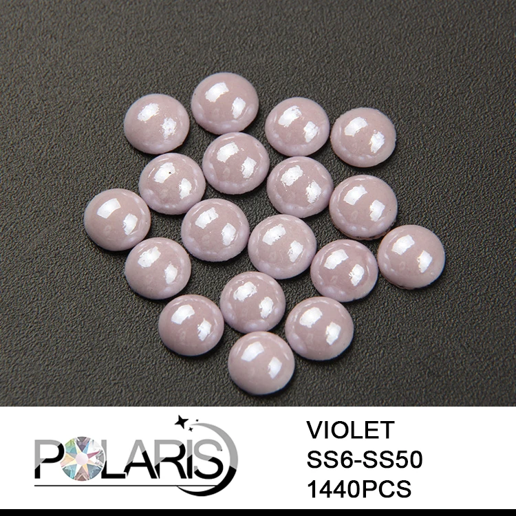 Violet Polaris AAAAA 42 цвета полукруглый исправление стразы керамическая жемчужина ss10/ss16/ss20/ss30 Стразы железные для одежды аксессуары - Цвет: Violet