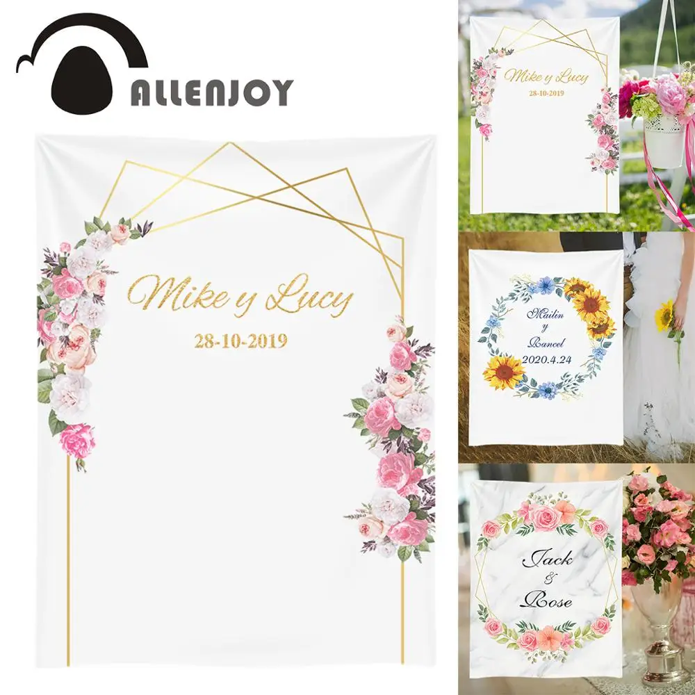 Allenjoy свадебный фон для фотосъемки баннер мраморная роза цветы на заказ Декор
