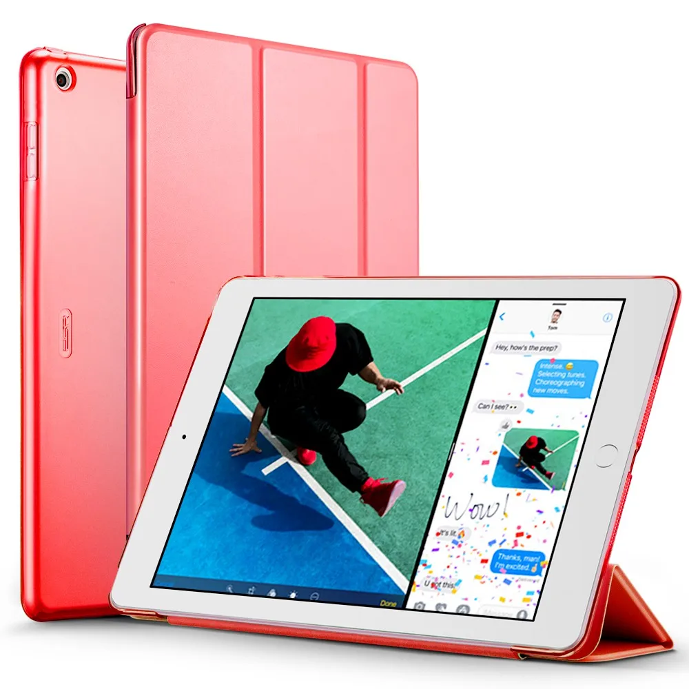 Чехол для iPad 9,7, ESR Yippee цвет из искусственной кожи+ ультра тонкий светильник вес PC задняя крышка чехол для iPad новая модель - Цвет: Red