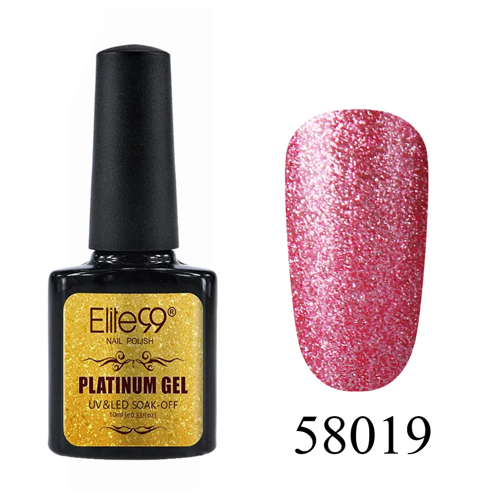 58019 Elite99 10 мл Блестящий УФ-гель для ногтей Platinum Soak Off Nail Art Маникюр гели для ногтей гибридные Лаки гель лак для ногтей набор - Цвет: 58019
