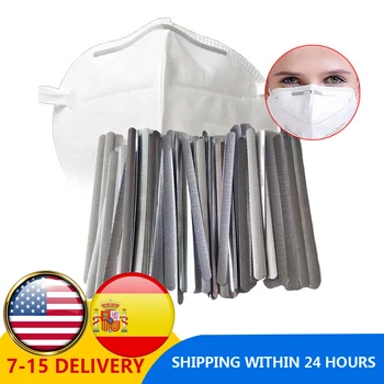 

100pcs/pack DIY Aluminum Adjustable Elastic Nose Bridge Clips For Masks High-quality Mask Bands For Disposable Masks