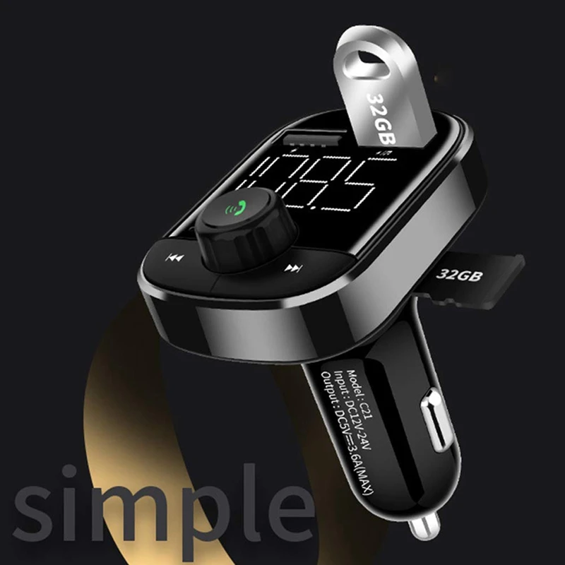 Fm-передатчик, Bluetooth, гарнитура, автомобильный комплект, автомобильный аудио mp3-плеер, type-C, быстрая зарядка, двойной Usb 4,2 A, автомобильное зарядное устройство, Bluetooth