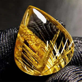 

Real Natural Gold Rutilated Quartz Pendant Jewelry For Women Lady Man Gift Wealth Luck Crystal 23x19x10mm Beads Gemstone AAAAAA