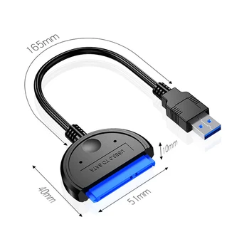 

USB3.0 To SATA Adapter Cable Support 2.5 Inch External SSD HDD Solid State Hard Drive Disk Easy To Drive Cable