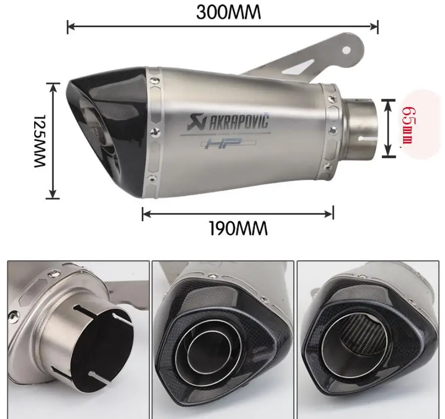 51 мм/60 мм/65 мм Akrapovic S1000R S1000RR модифицированный глушитель съемный S1000 модифицированный Скорпион выхлопная труба mt07 Z900 Z1000