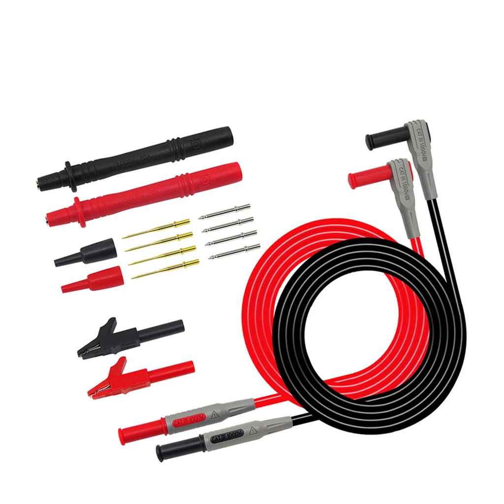 Electrical Multimeter Test Leads Set With Alligator Clips Test Probes Replaceable Probe Tips