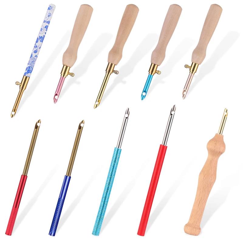 MIUSIE 10 Pcs Embroidery Punch Needle Weaving Felting Craft Punch Needle Stitching Tool For Sewing Accessories