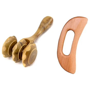 

Push Leg Neck Waist Massage Wheel Device Thin Leg Massage Roller with Shaving Sha Board Scraping Asha Therapy Scraper