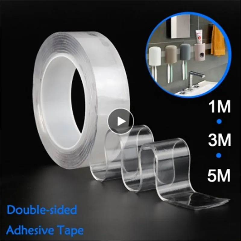 2020 Tape Reusable Double Sided Adhesive Nano Traceless Tape Removable Sticker Washable Adhesive Loop Disks Tie Glue Waterproof afbeelding