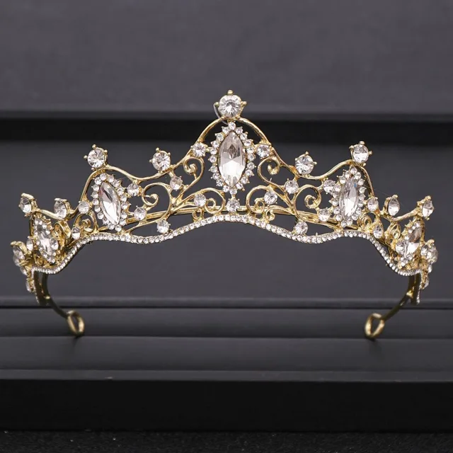 Wedding Crown Hair Jewelry Bridal  Hair Accessories Women Baroque Crown Rhinestones Crystal Tiaras Bride QueenParty Crowns Gift Gold