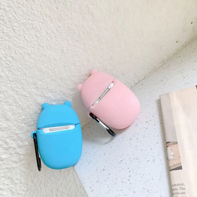 Милый защитный чехол для мыши силиконовый чехол с карабином для Airpods 1/2 H37E