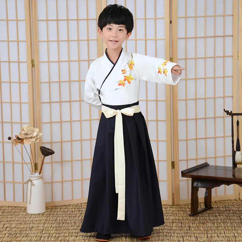  Chinese Style Little Boy Costume Child Baby Spring Autumn Traditional Learning Hanfu Book Boy Costu