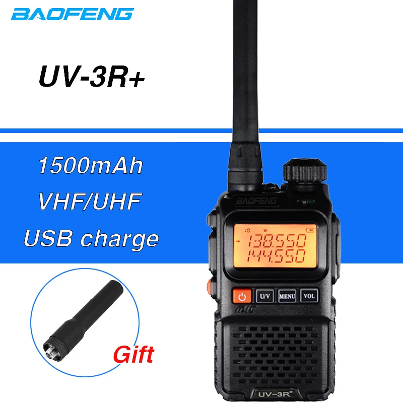 Baofeng UV-3R Plus рация мини УФ 3R+ портативный CB радио Amador UHF VHF Ham CB радио VOX фонарик FM трансивер UV3R