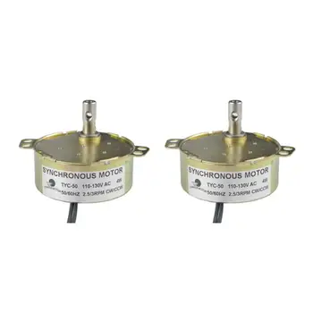 

CHANCS Electric Gear Motor 2PCS TYC-50 110V AC 2.5-3RPM CW/CCW Geared Motor Slow Speed Electric Motor