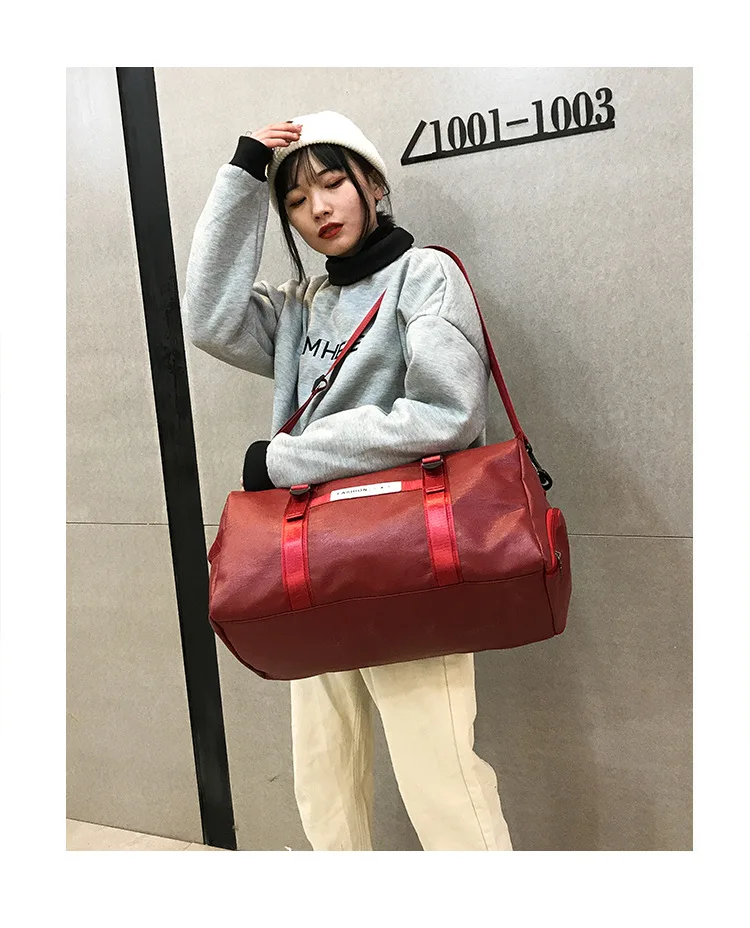 Multifunctional Gym bag Soft Leather Travel Bag Women Crossbody fitness yoga Sport bag Large Men Shoulder Storage Tote for Shoes (10)