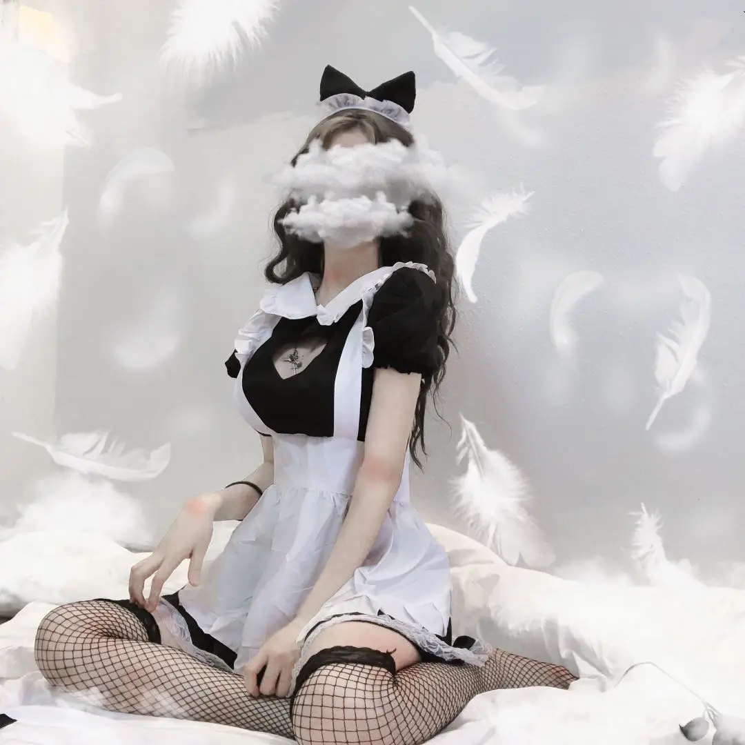 

Japanese Maid Servant Uniform Lolita Costume Babydoll Dress Erotic Role Play Live Show Women Sexy Dress